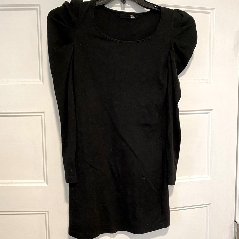 Black bodycon long sleeve cotton dress